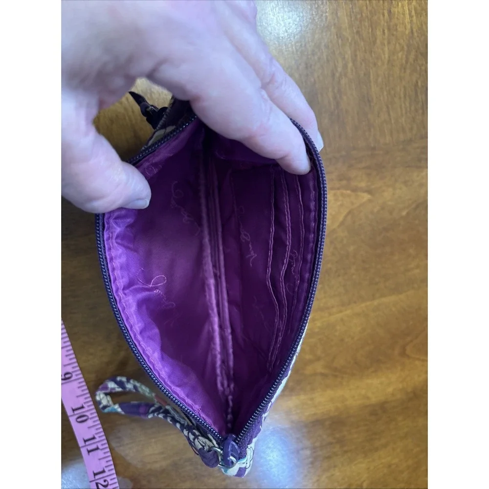 VERA BRADLEY Zip‎ Wristlet - Plum Crazy Pattern - Phone Size - Exact One